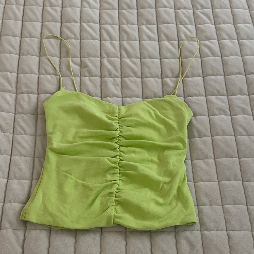 Zara Light Green Ruched Camisole